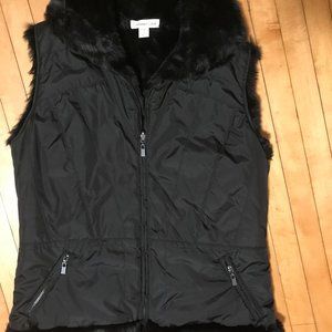 Black Fur Lined Vest